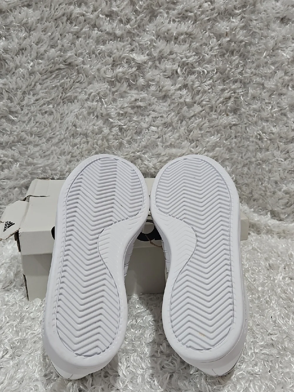 Adidas White Leather Grand Court Sleek White Sneakers - Picture 8 of 10
